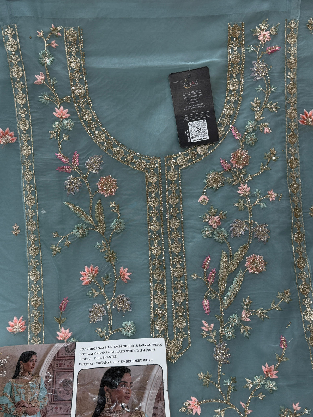 1453 Pakistani Unstitched Partywear - Periwinkle