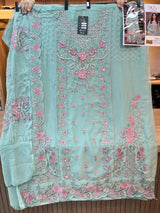 1487 Pakistani Unstitched Party Wear - Sea Green