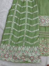 1435 Heavy Pakistani Partywear - Green