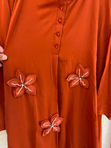 1202 Floral Patch Work Coord Set - Burnt Orange