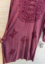 1205 Kashmiri Embroidered Coord Set - Onion Pink