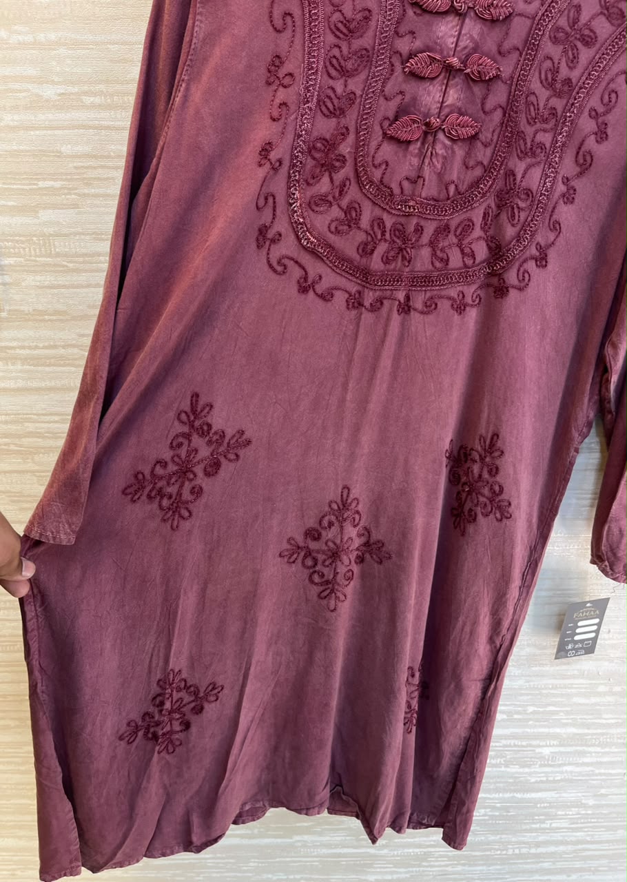 1205 Kashmiri Embroidered Coord Set - Onion Pink