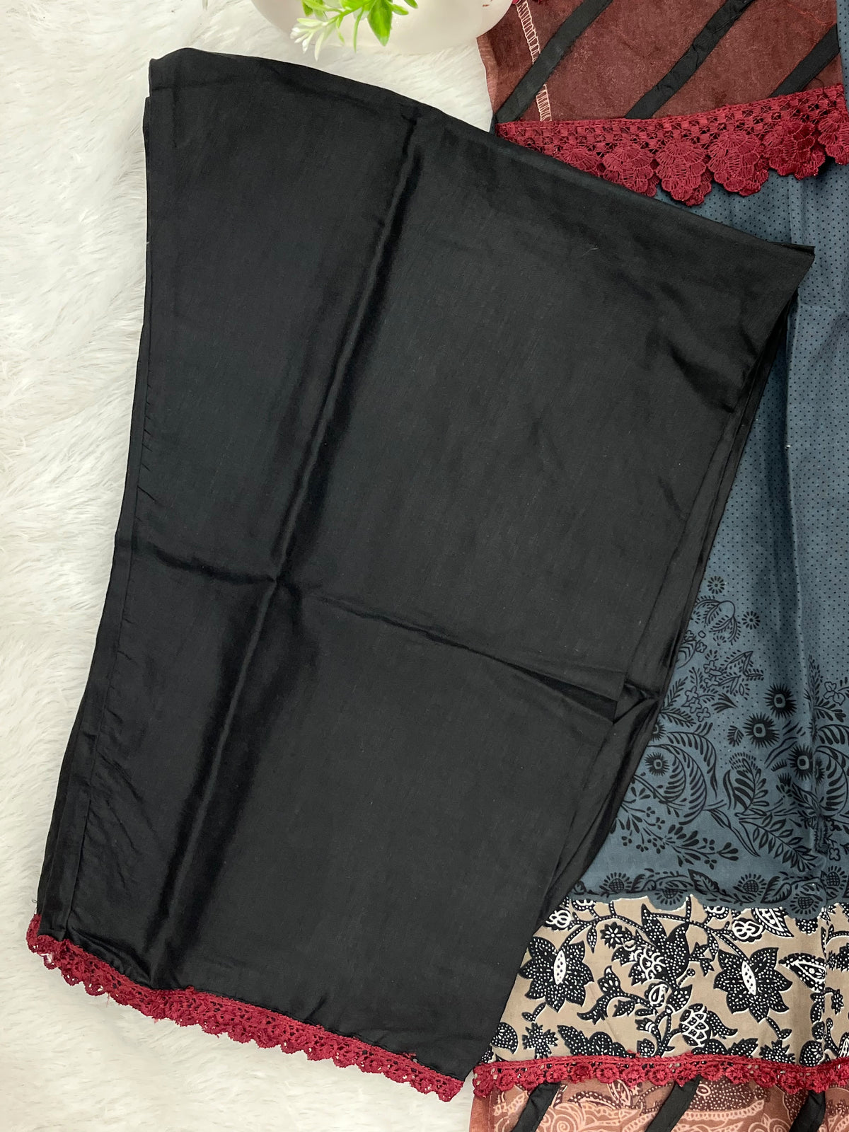 1449 Pakistani Embroidered Suit - Slate Grey