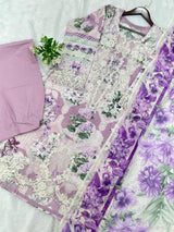 748 Readymade Elaf Pakistani Floral Printed Lawn Suit - Chiffon