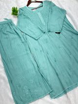 693 Lucknowi Palazzo Set - Sea Green