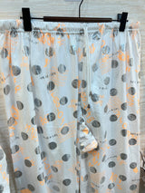 1454 Korean Printed Night Wear - White Orange