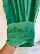 1205 Kashmiri Embroidered Coord Set - Parrot Green