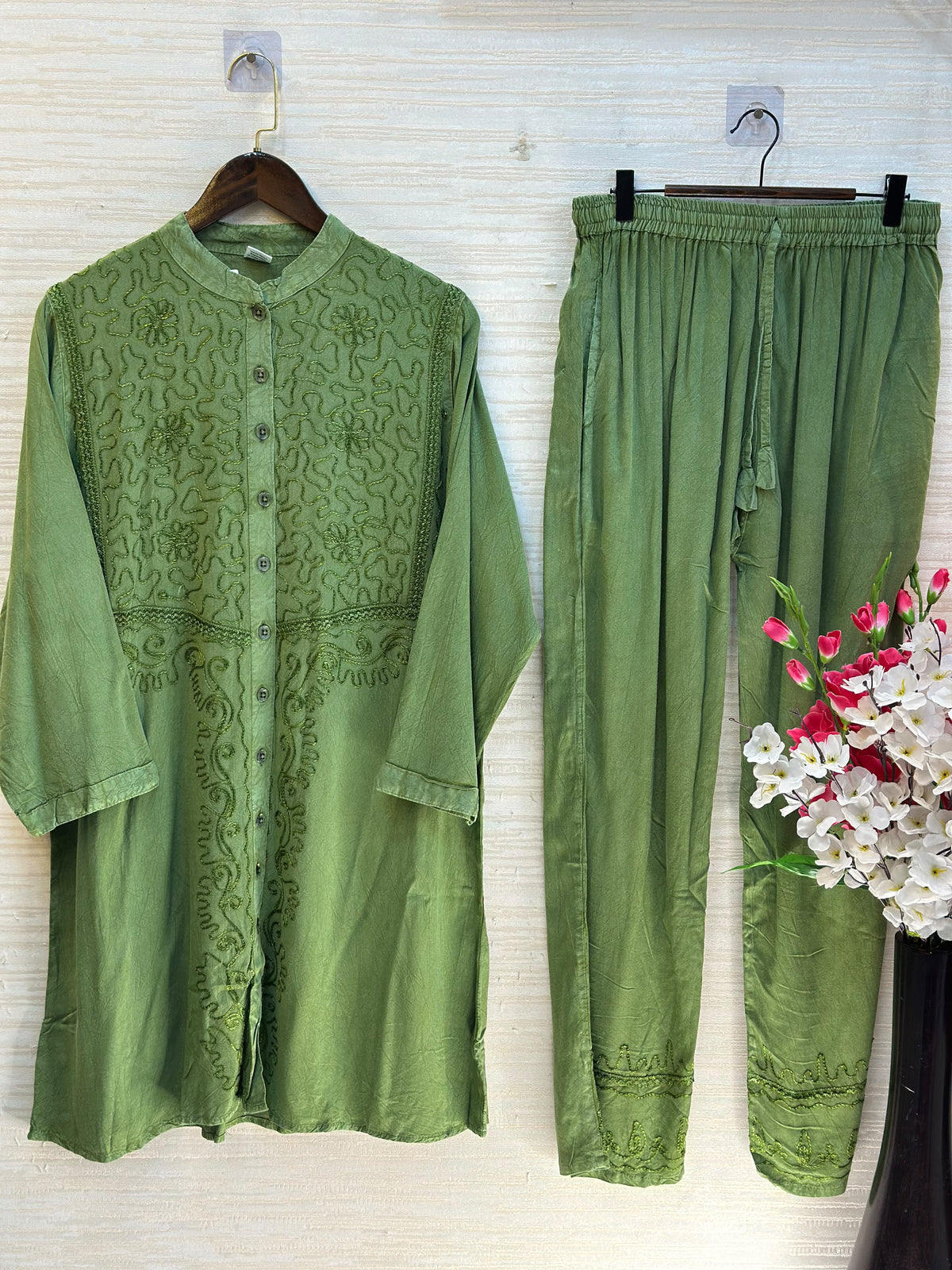 1399 Kashmiri Embroidered CoordSet - Green