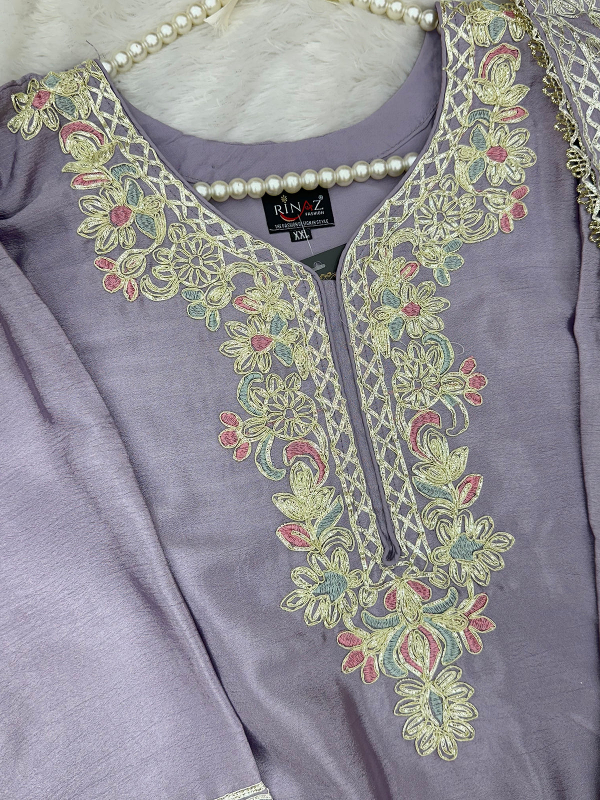 1435 Heavy Pakistani Partywear - Greyish Purple