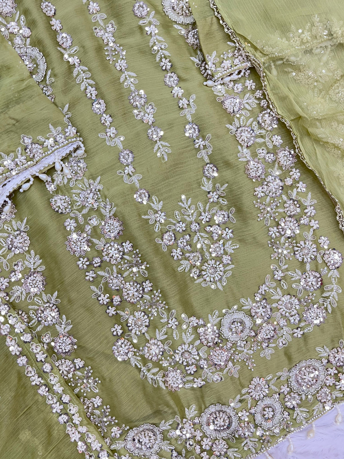 1429 Heavy Pakistani Partywear - Green