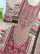 852 Readymade Pakistani Floral Embroidery Lawn Suit