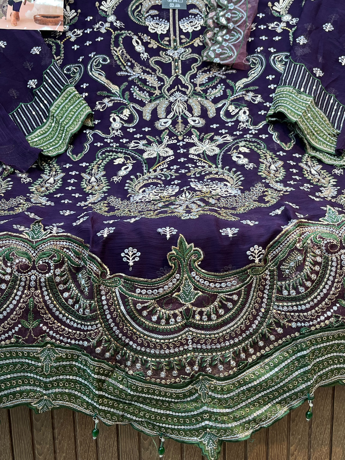 1782 Pakistani Unstitched Party Wear - Wine Purple
