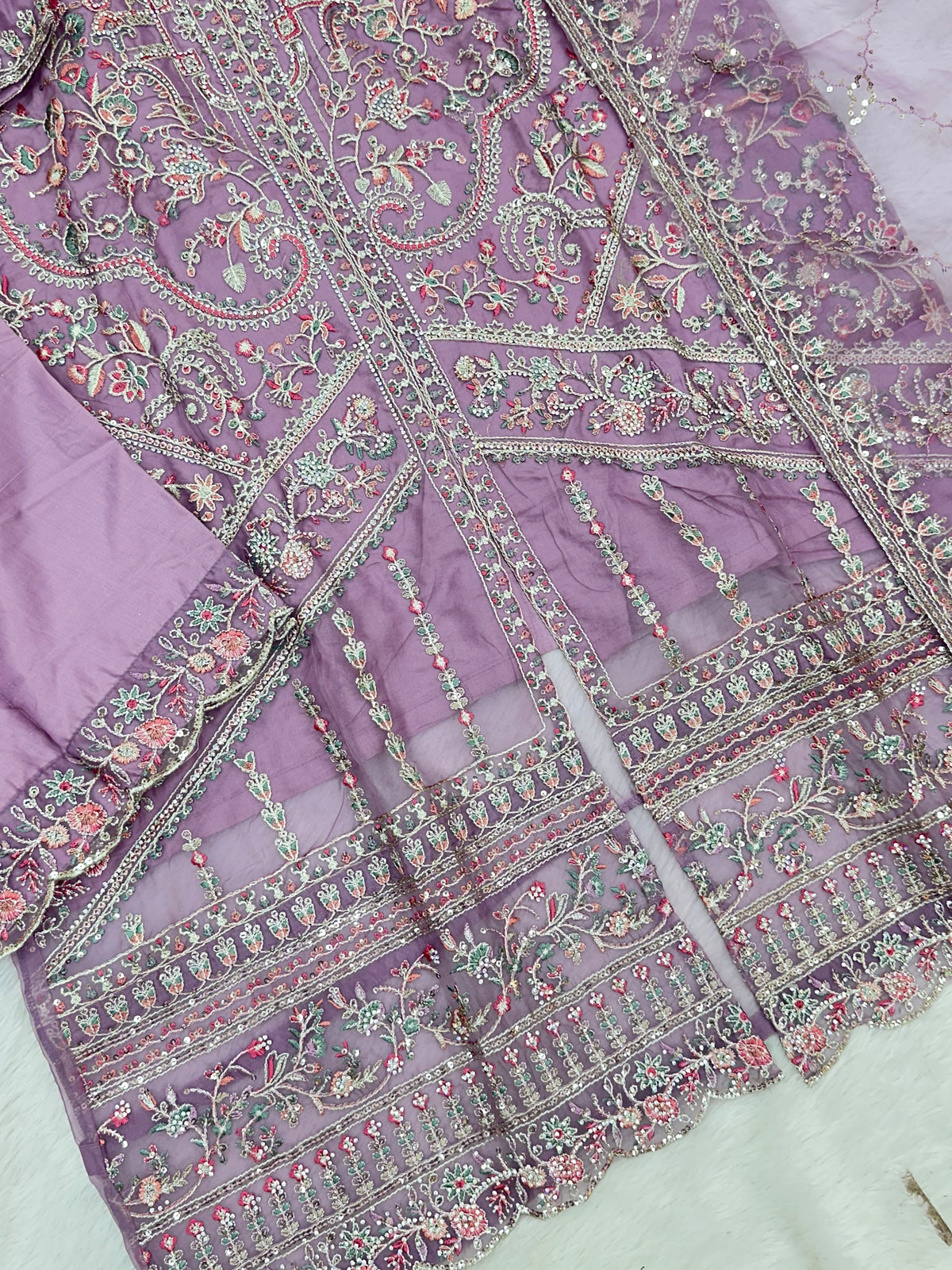 1434 Heavy Pakistani Partywear - Dusty Purple