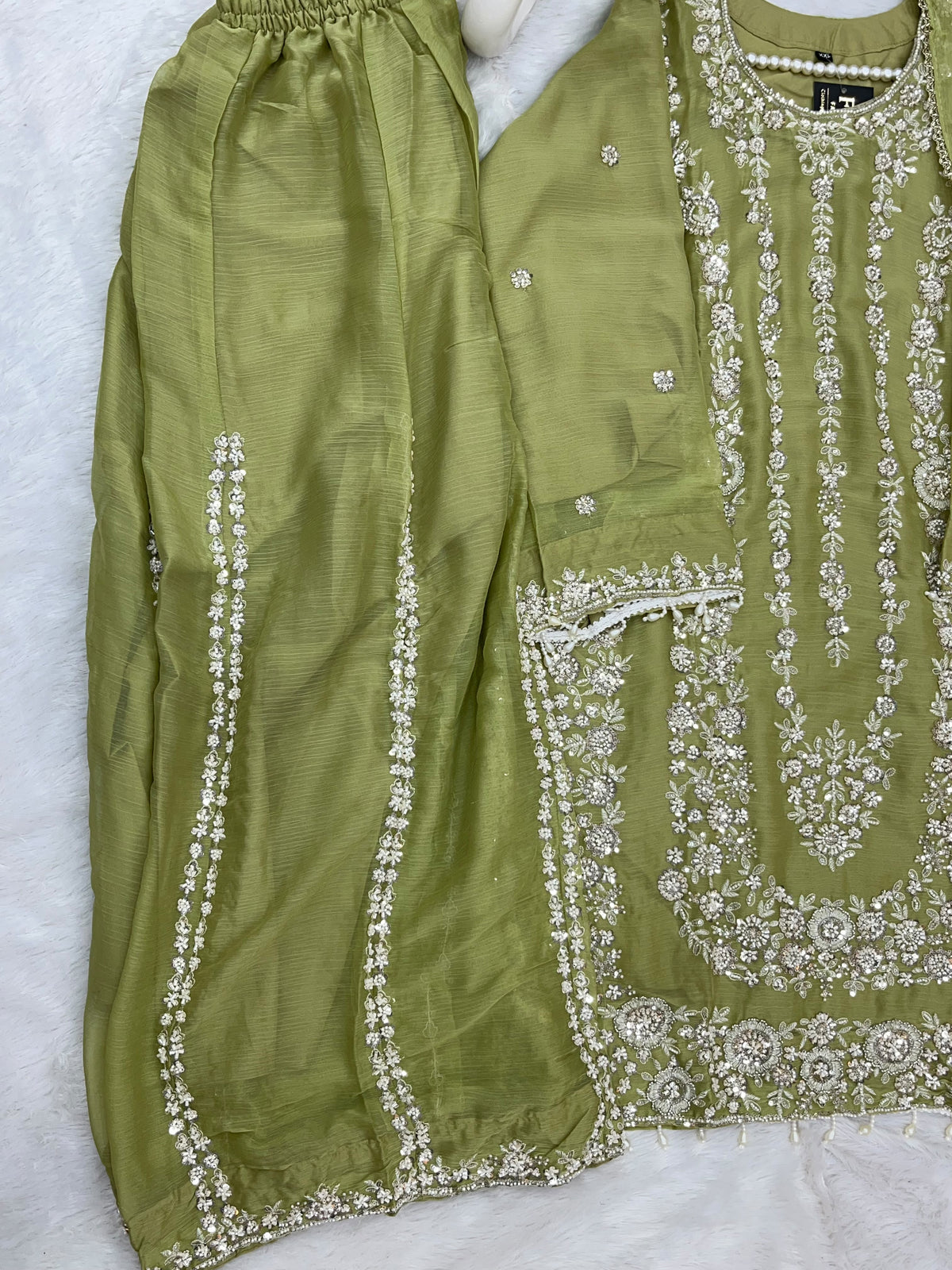 1429 Heavy Pakistani Partywear - Green