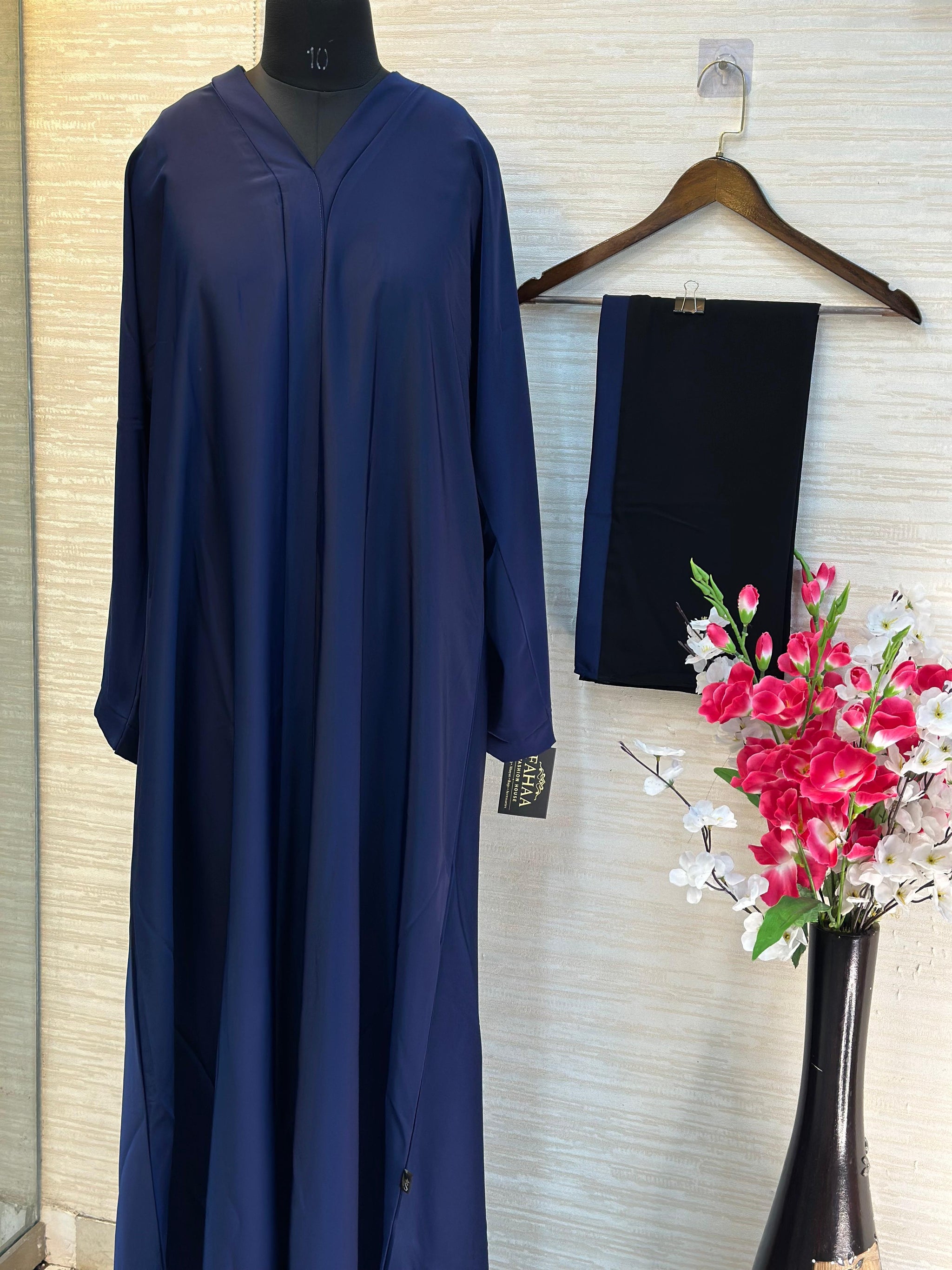 1112 The Premium Abaya - Navy Blue