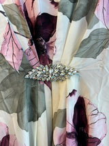 1099 Floral Kaftan Coord Set - Ivory