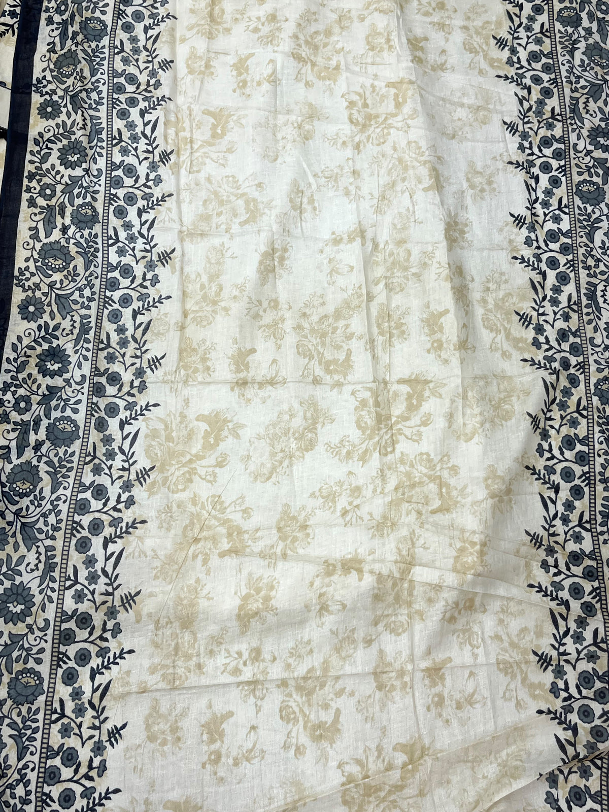 1451 Pakistani Embroidered Suit - Cream Beige