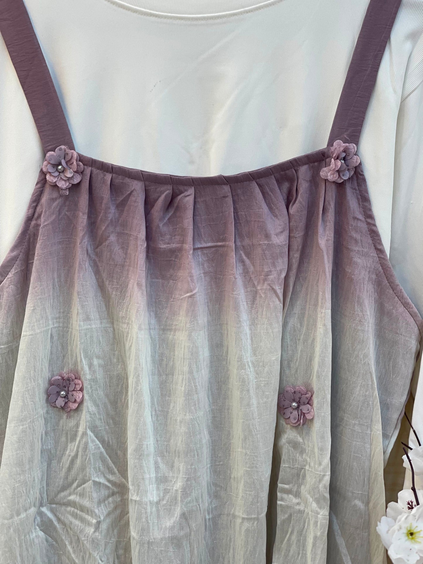 1015 Floral Flare Coord Set - Dusty Lavender