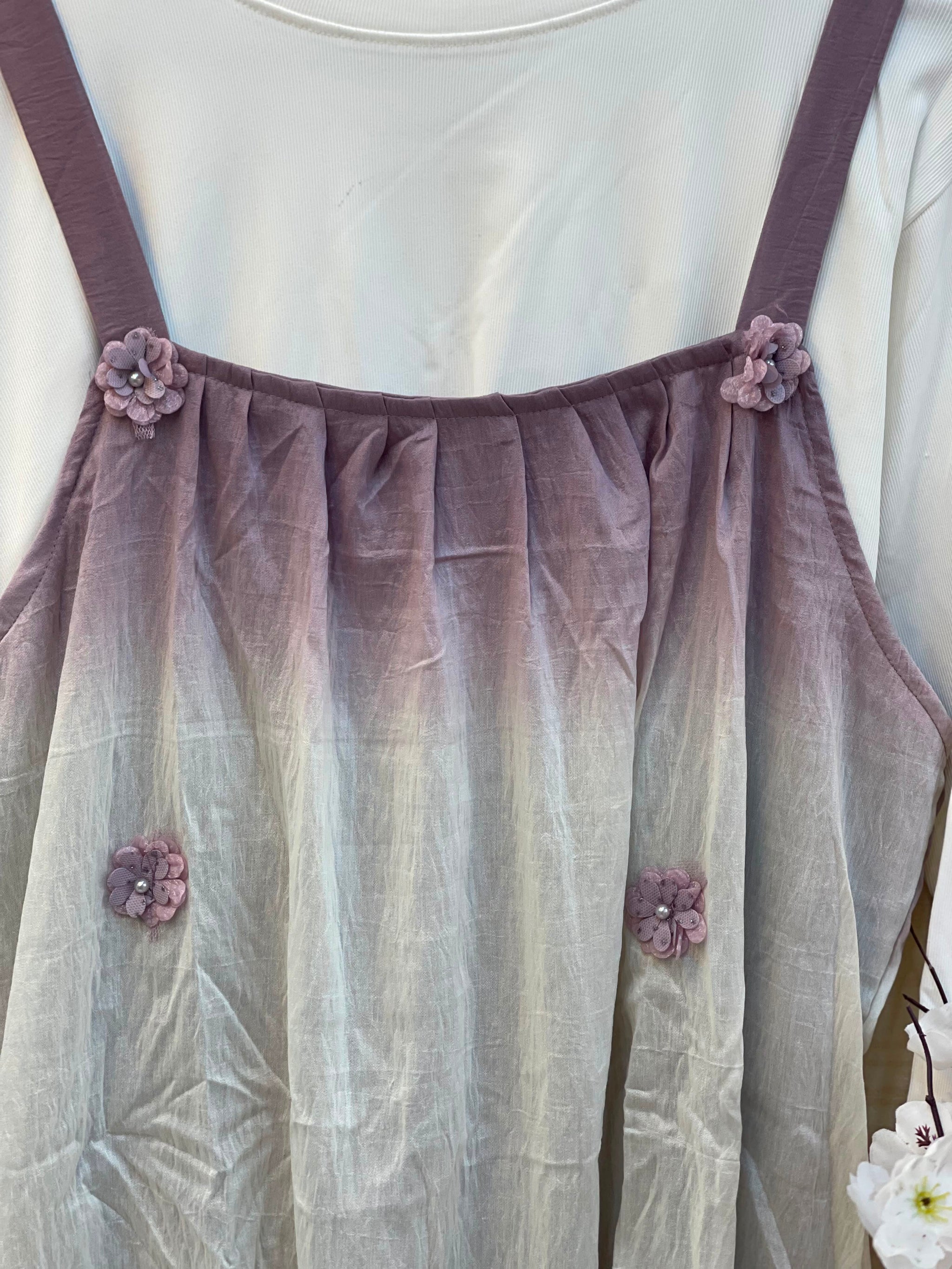 1015 Floral Flare Coord Set - Dusty Lavender