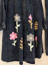 1195 Denim Crochet Coord Set - Black