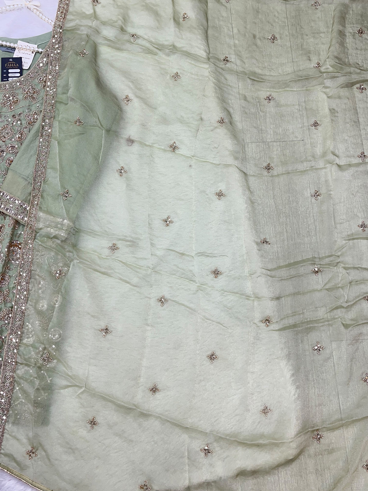 1427 Heavy Pakistani Partywear - Pista Green