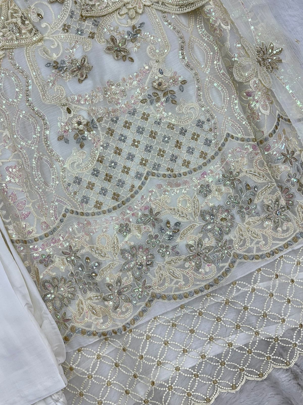 1433 Heavy Pakistani Partywear -  Off White