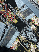 1449 Pakistani Embroidered Suit - Black