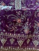 1439 Maria-B Unstitched Partywear - Plum