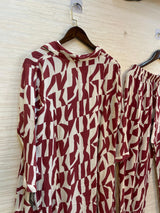974 Floral Printed Coord-Set - Maroon