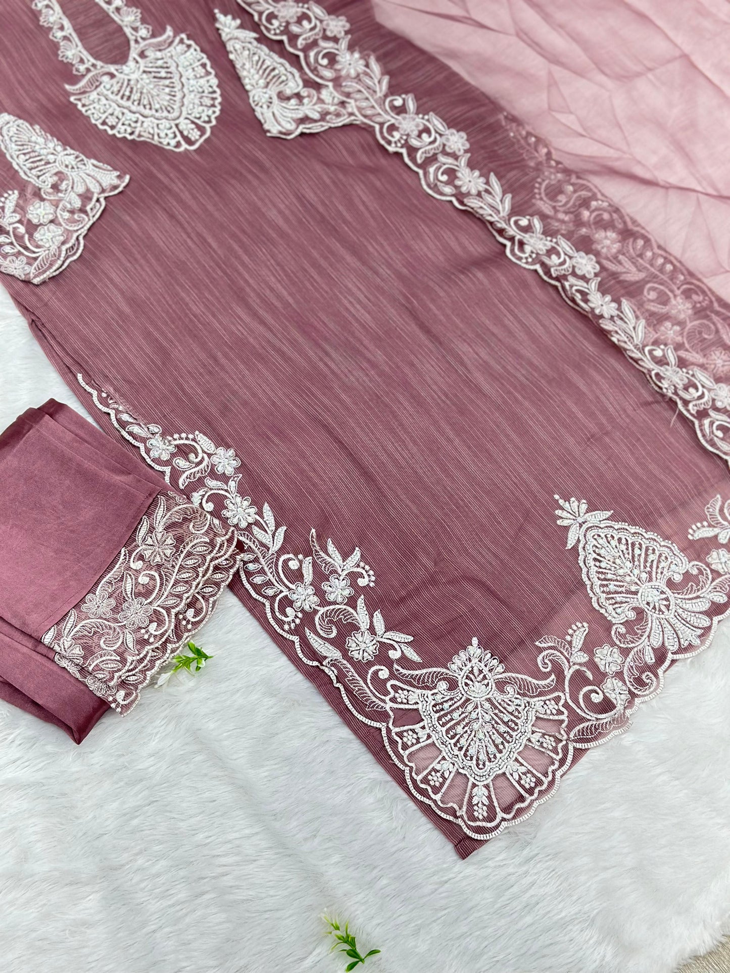 623 Premium Embroidered Pakistani Party Wear - Pink