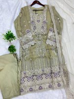 1147 Mushk Premium Pakistani Partywear - Lime Green
