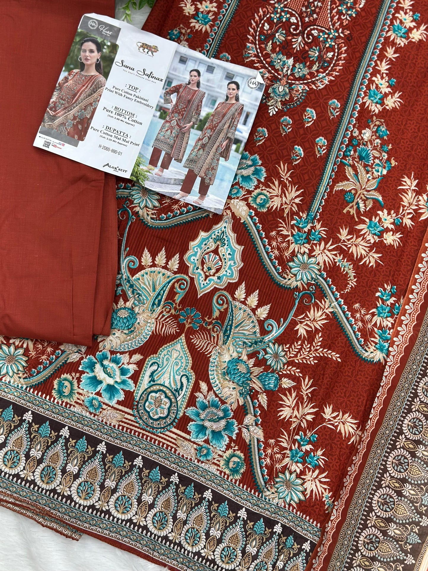 1008 Unstitched Casual Lawn Suit