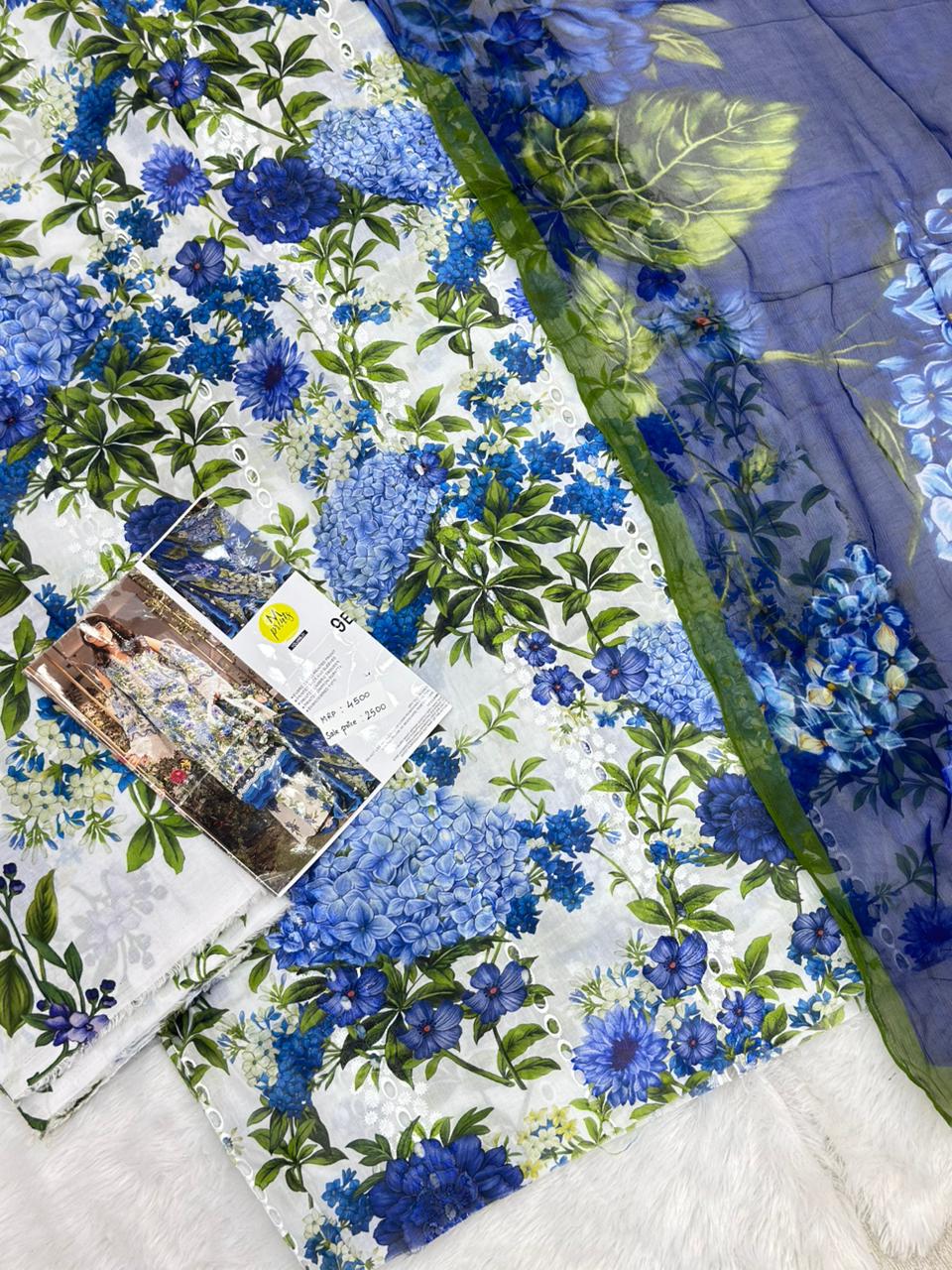 883 Unstitched OG Maria.B Mprints 3pc lawn suit