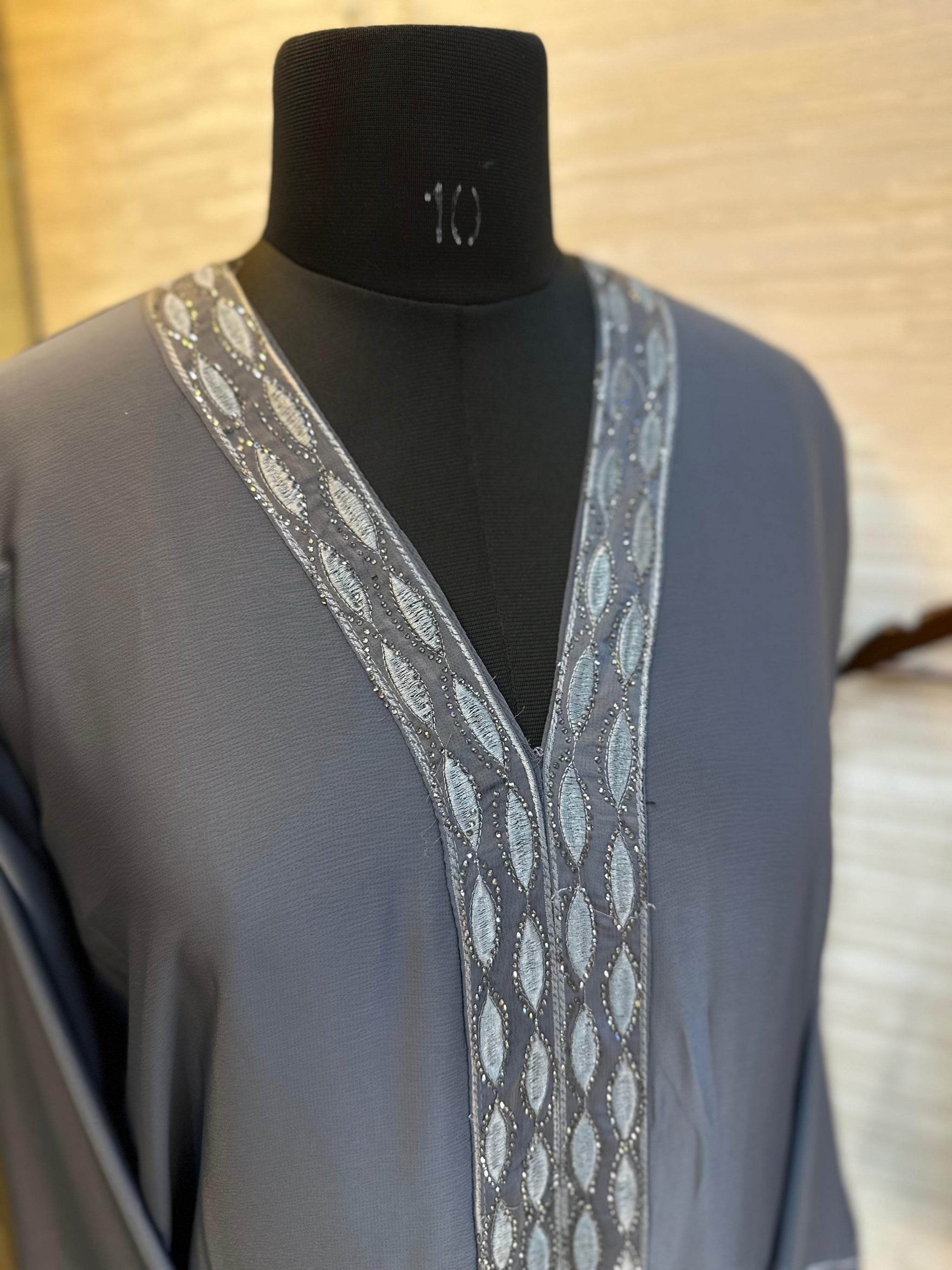 1113 The Premium Abaya - Steel Gray