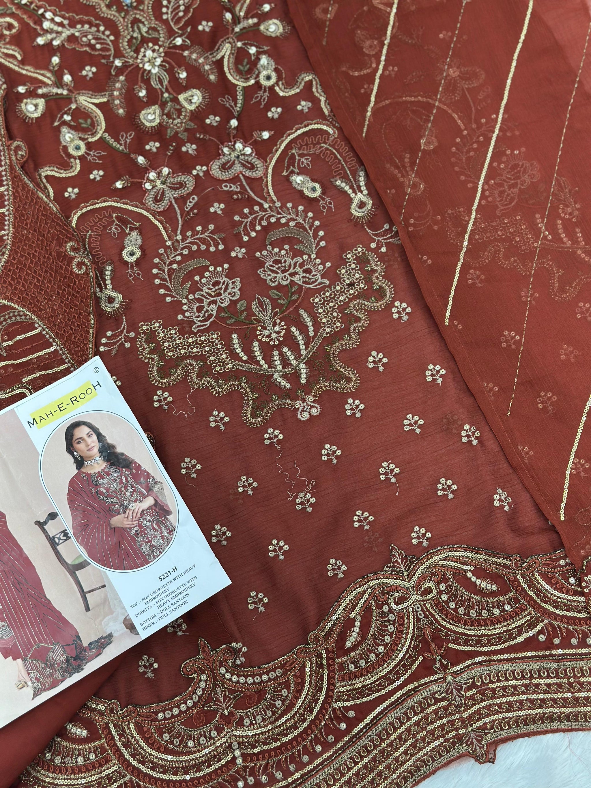 734 Mah-E-Rooh Pakistani Party Wear Unstitched