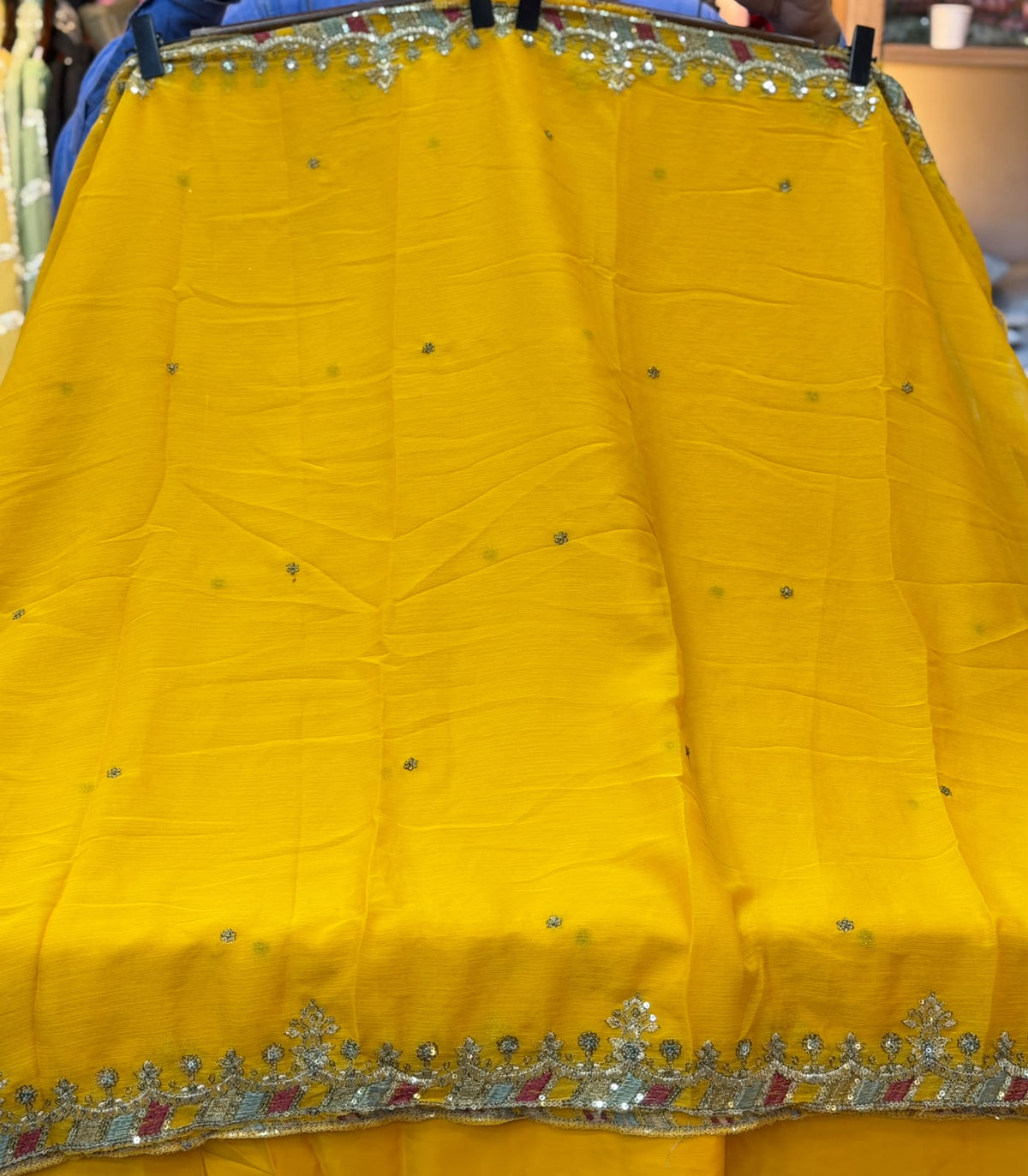 1439 Maria-B Unstitched Partywear - Yellow