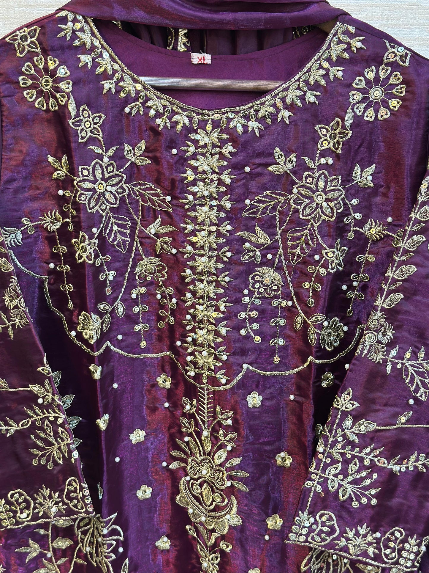 380 Imperial Gilded Tunic Sharara Set With Plazo Pant