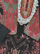740 Readymade Jade Pakistani Floral Printed Lawn Suit - Black