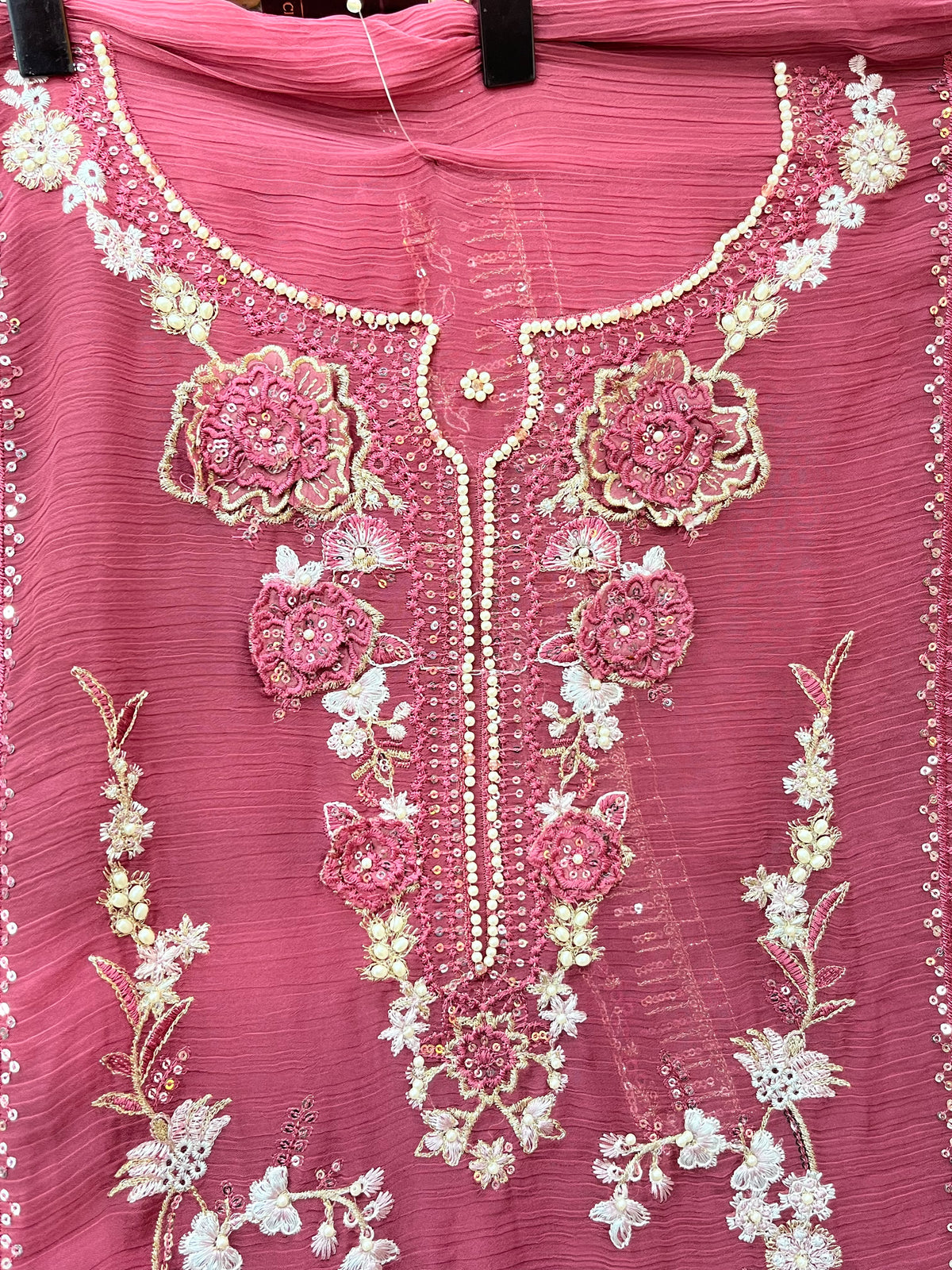 1446 Pakistani Unstitched Partywear - Berry Maroon