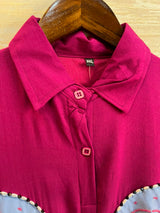 1190 Butterfly Linen Coord-Set - Magenta