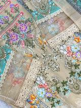 1449 Pakistani Embroidered Suit - Chiku