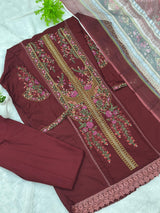 964 Maria-B Unstitched Pakistani Embroidered Suit