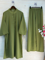 1062 Modest Mandarin Coord Set - Green