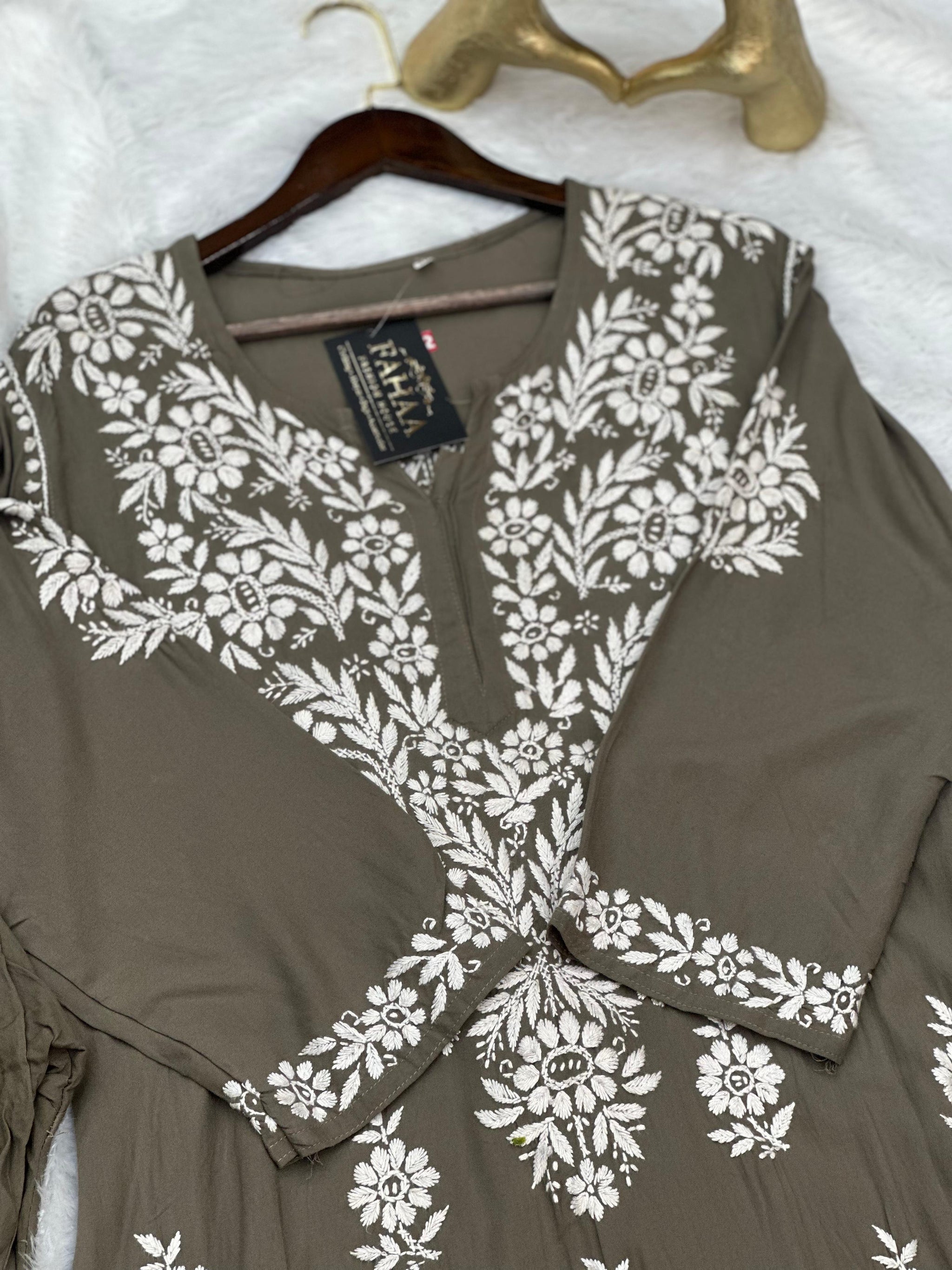 665 Lucknowi Palazzo Set - Gray