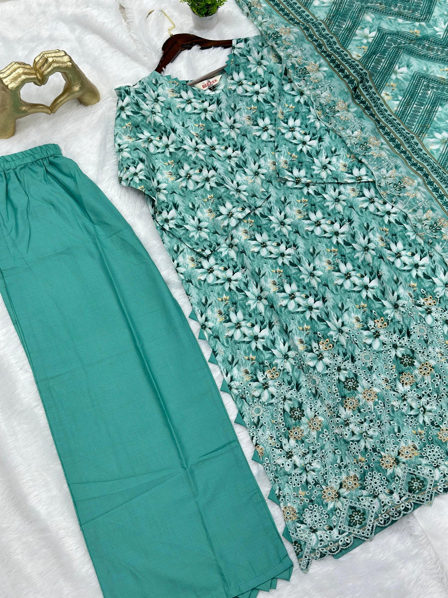 682 Pakistani Lawn Suit -  Sea Green