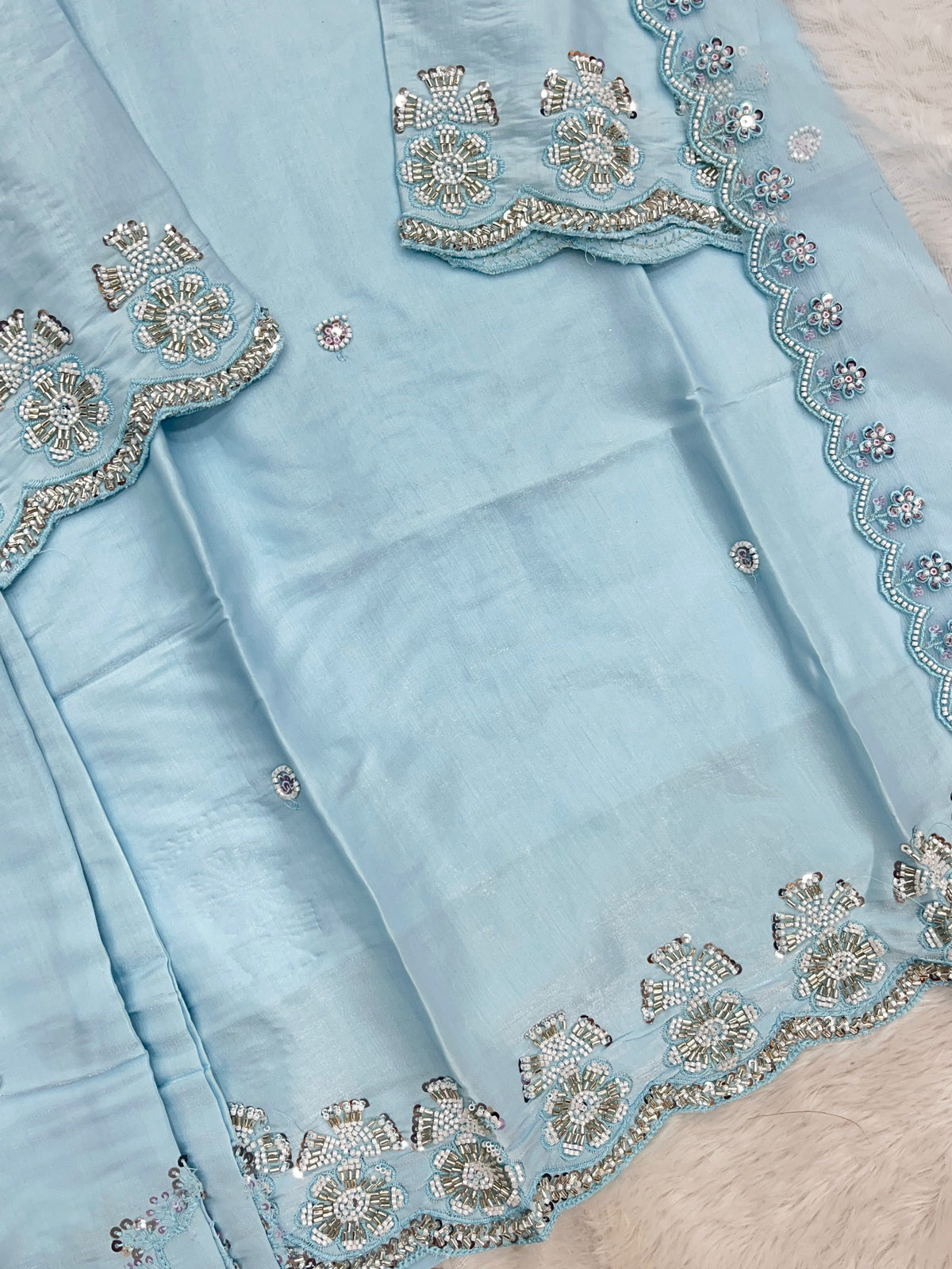 1431 Heavy Pakistani Partywear - Sky Blue