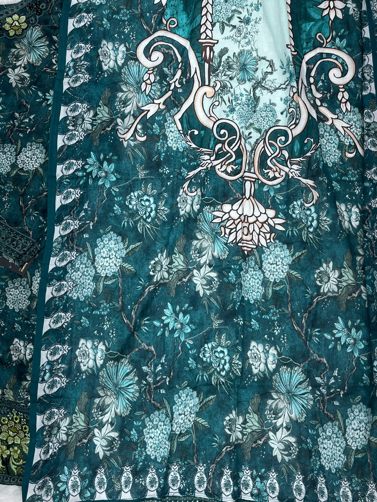 1424 Mausumery Foral Lawn Suit - Purple