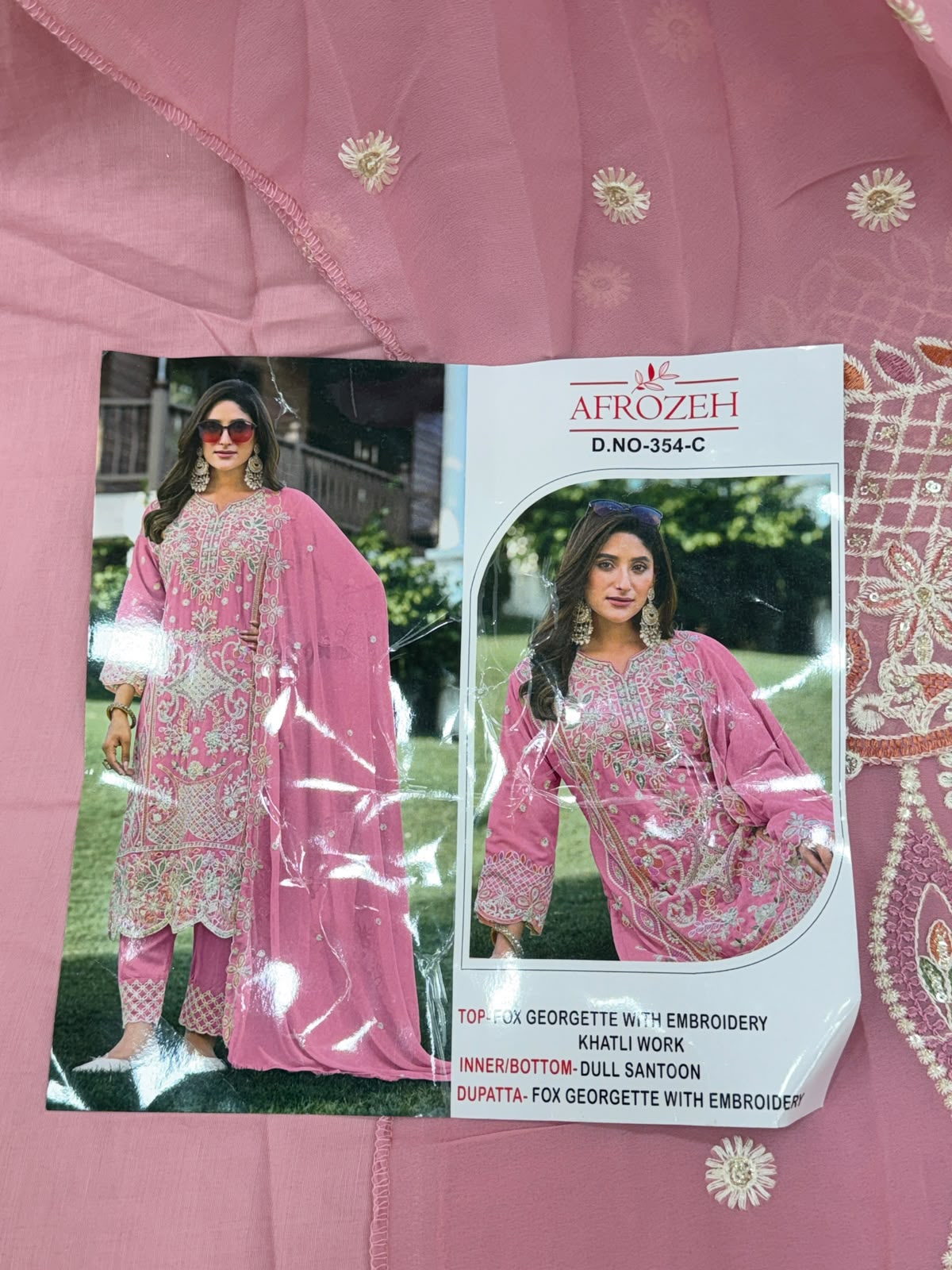 1440 Partywear Unstitched Partywear - Baby Pink