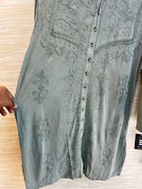 1205 Kashmiri Embroidered Coord Set - Dusty Mint