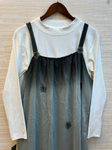1015 Floral Flare Coord Set - Charcoal Gray